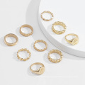 Fashion hollow moon combination ring, personality cold wind suit alloy ring